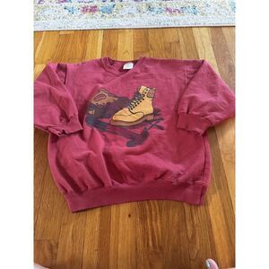 Vintage Wes &‎ Willy Boys Red Workboot Tools Sweatshirt Sz 5 Crewneck Pullover